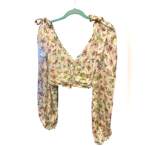 For Love And Lemons Tanya Corset Crop Top XS NWT Bloomcore Boho Fairy Milkmaid - Picture 4 of 8